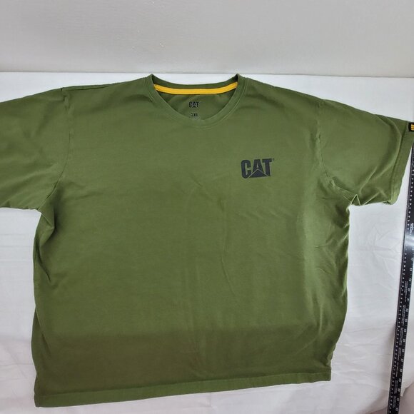 CAT T-Shirt Men's 3XL Green Short Sleeve Graphic Logo Machinery Work Shirt - Picture 1 of 10